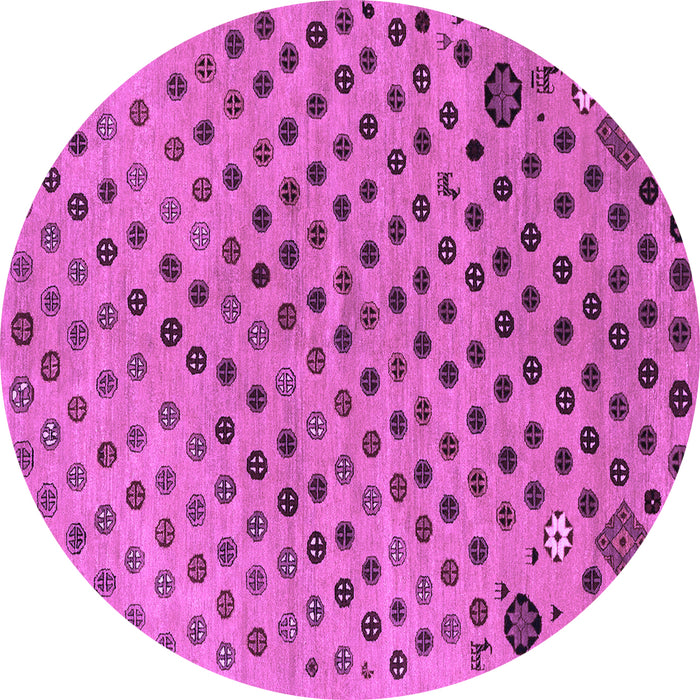 Round Machine Washable Oriental Purple Modern Area Rugs, wshabs1821pur