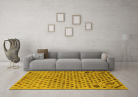 Machine Washable Oriental Yellow Modern Rug, wshabs1821yw