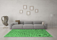 Machine Washable Oriental Emerald Green Modern Rug, wshabs1821emgrn