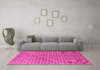 Machine Washable Oriental Pink Modern Rug, wshabs1821pnk