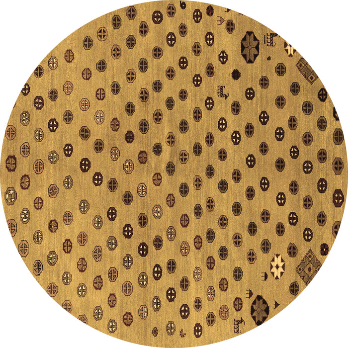 Round Oriental Brown Modern Rug, abs1821brn