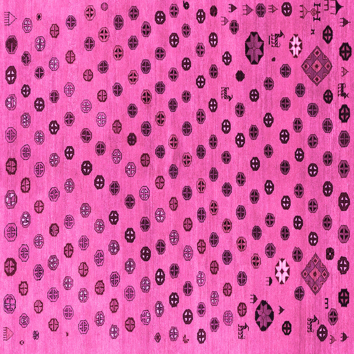 Square Machine Washable Oriental Pink Modern Rug, wshabs1821pnk
