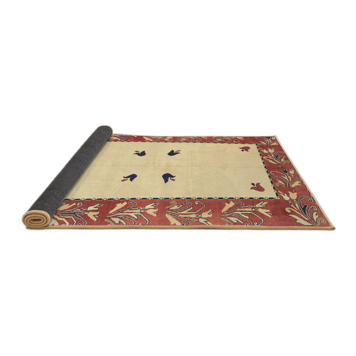 Sideview of Abstract Brown Gold Oriental Rug, abs1822