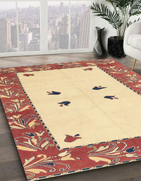 Abstract Brown Gold Oriental Rug, abs1822