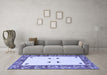 Machine Washable Oriental Blue Modern Rug in a Living Room, wshabs1822blu