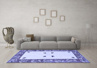 Machine Washable Oriental Blue Modern Rug, wshabs1822blu