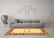 Machine Washable Oriental Brown Modern Rug in a Living Room,, wshabs1822brn