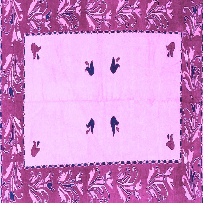 Square Machine Washable Oriental Purple Modern Area Rugs, wshabs1822pur