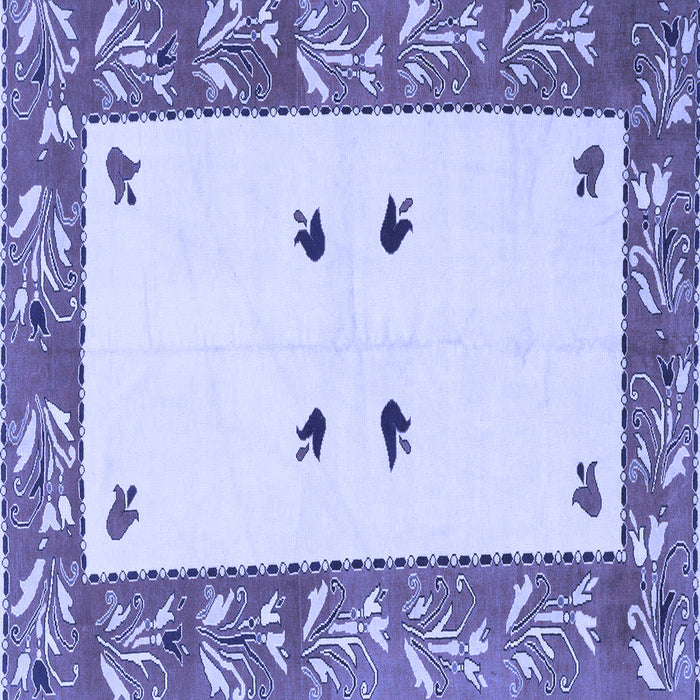 Square Machine Washable Oriental Blue Modern Rug, wshabs1822blu