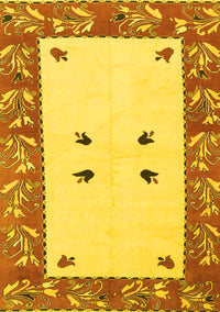 Oriental Yellow Modern Rug, abs1822yw