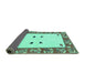 Sideview of Oriental Turquoise Modern Rug, abs1822turq