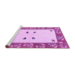 Sideview of Machine Washable Oriental Purple Modern Area Rugs, wshabs1822pur