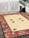 Abstract Brown Gold Oriental Rug in Family Room, abs1822