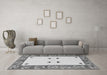 Machine Washable Oriental Gray Modern Rug in a Living Room,, wshabs1822gry