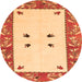 Round Oriental Orange Modern Rug, abs1822org