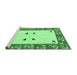 Sideview of Machine Washable Oriental Emerald Green Modern Area Rugs, wshabs1822emgrn