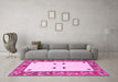 Machine Washable Oriental Pink Modern Rug in a Living Room, wshabs1822pnk