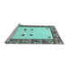 Sideview of Machine Washable Oriental Light Blue Modern Rug, wshabs1822lblu