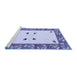 Sideview of Machine Washable Oriental Blue Modern Rug, wshabs1822blu