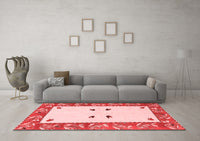 Machine Washable Oriental Red Modern Rug, wshabs1822red