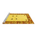 Sideview of Machine Washable Oriental Yellow Modern Rug, wshabs1822yw