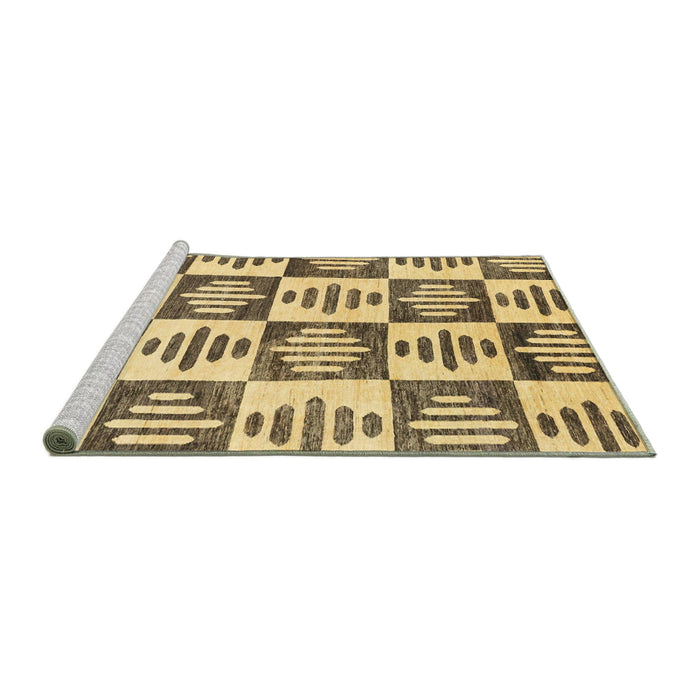 Serging Thickness of Machine Washable Abstract Chrome Gold Yellow Rug, wshabs1823
