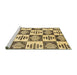 Serging Thickness of Machine Washable Abstract Chrome Gold Yellow Rug, wshabs1823