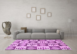 Machine Washable Oriental Purple Modern Area Rugs in a Living Room, wshabs1823pur