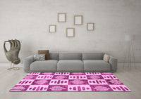 Machine Washable Oriental Pink Modern Rug, wshabs1823pnk