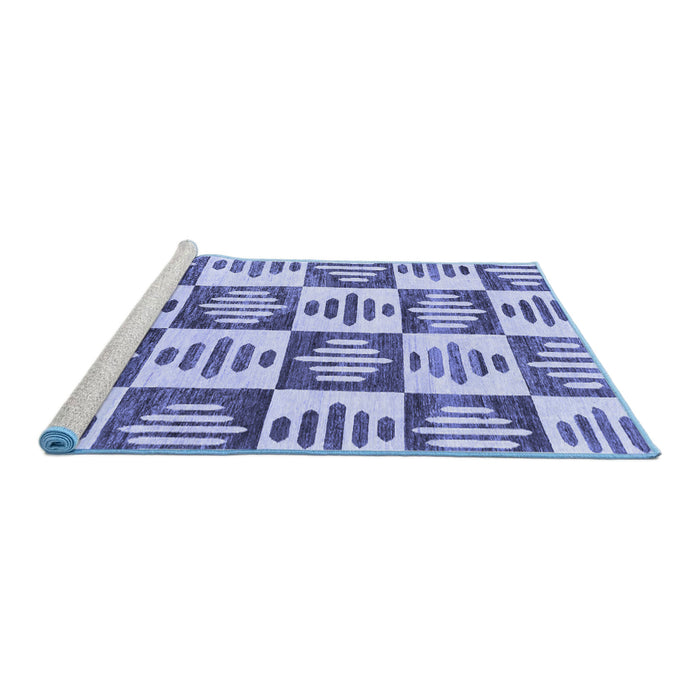 Sideview of Machine Washable Oriental Blue Modern Rug, wshabs1823blu