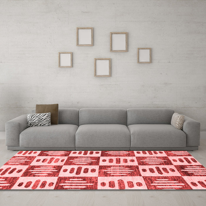 Modern Red Washable Rugs