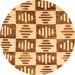 Round Machine Washable Oriental Orange Modern Area Rugs, wshabs1823org