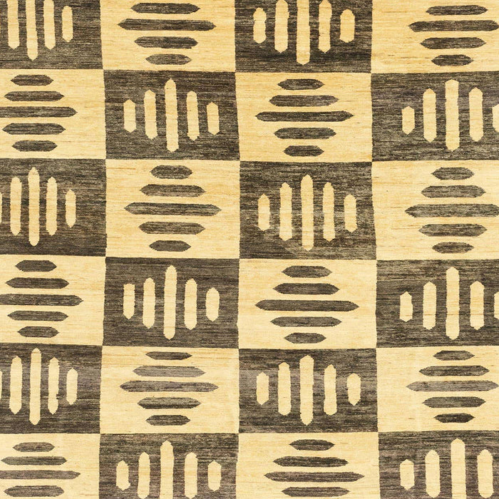 Square Abstract Chrome Gold Yellow Oriental Rug, abs1823