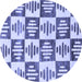 Round Oriental Blue Modern Rug, abs1823blu