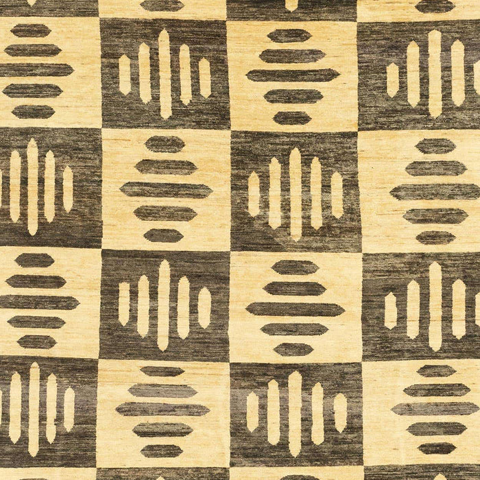 Abstract Chrome Gold Yellow Oriental Rug, abs1823