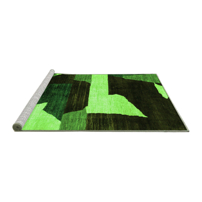Sideview of Machine Washable Oriental Green Modern Area Rugs, wshabs1824grn