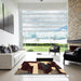 Square Abstract Dark Almond Brown Oriental Rug in a Living Room, abs1824