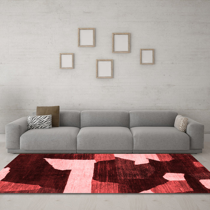 Modern Red Washable Rugs