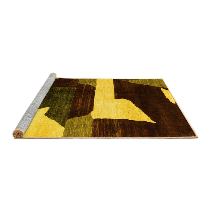 Sideview of Machine Washable Oriental Yellow Modern Rug, wshabs1824yw