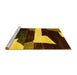 Sideview of Machine Washable Oriental Yellow Modern Rug, wshabs1824yw