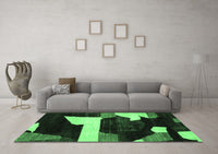 Machine Washable Oriental Emerald Green Modern Rug, wshabs1824emgrn