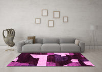 Machine Washable Oriental Pink Modern Rug, wshabs1824pnk