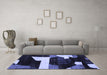 Machine Washable Oriental Blue Modern Rug in a Living Room, wshabs1824blu