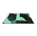 Sideview of Machine Washable Oriental Turquoise Modern Area Rugs, wshabs1824turq