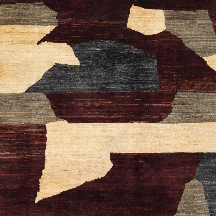 Machine Washable Abstract Dark Almond Brown Rug, wshabs1824