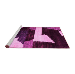 Sideview of Machine Washable Oriental Pink Modern Rug, wshabs1824pnk