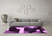 Machine Washable Oriental Purple Modern Area Rugs in a Living Room, wshabs1824pur