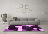 Machine Washable Oriental Purple Modern Rug, wshabs1824pur