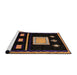 Sideview of Machine Washable Abstract Sienna Brown Rug, wshabs1825