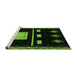 Sideview of Machine Washable Oriental Green Modern Area Rugs, wshabs1825grn